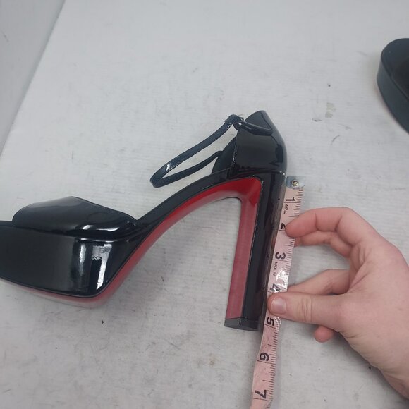 Christian Louboutin Black Sandaloo Patent Platform Sandal - Picture 11 of 12